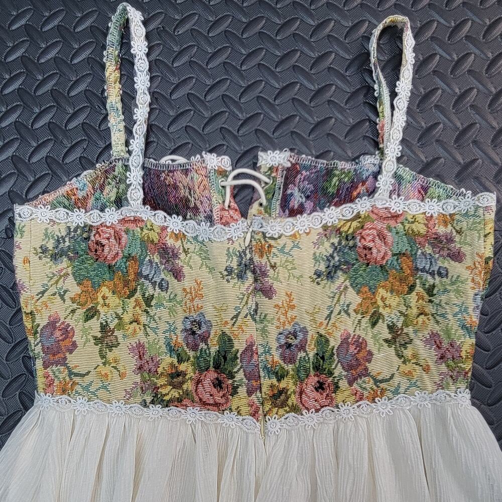 Cider Secret Garden Corset Mini Dress Flowy XL Cottagecore Fairycore Romantic - Picture 6 of 8